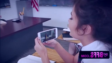 Teen lesbians detention with the teacher