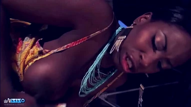 Superb thick ebony is fucking a guy in interracial at his car repair shop