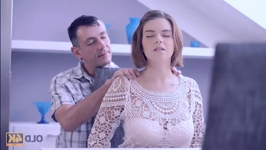 moustached old man forced sons gf to sloppy fuck