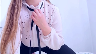 Sexy student with huge tits decided to make an amateur video when she returned home from college