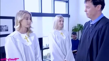 Old man fucks a young neighbor, while his wife was at church