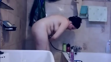 Your fat and ugly Italian mom opens her legs and takes a shower full of soap