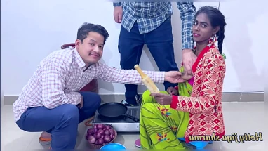 First time sex with bhabhi in kitchen with two dever's threesome sex