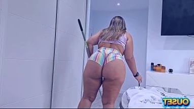 This maid waits for my wife to leave so she can tease me... look at the size of her ass.