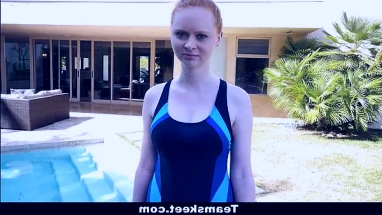 CFNMTeens - Pale Redhead (Ruby Red) Fucked By The Swimming Coach