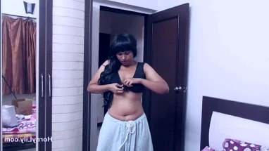 Horny Indian MILF Bhabhi In Sari Stripping Off Showing Her Big Boobs And Ass