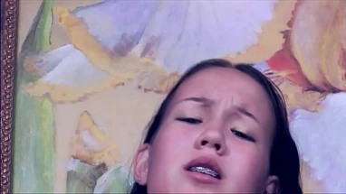 18 year old girl Lolli Lane takes a huge dick in her little poor ass